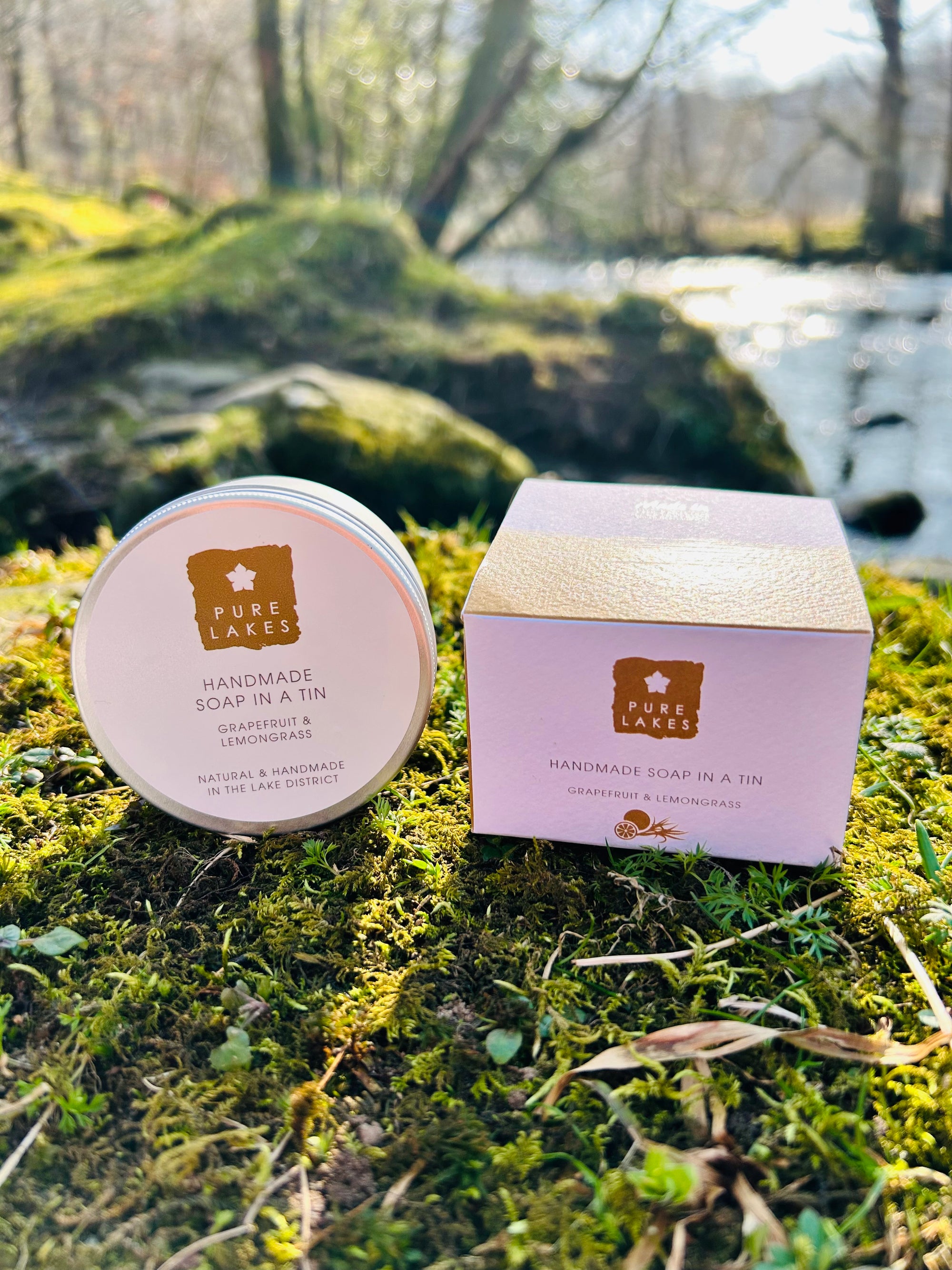 Grapefruit and Lemongrass Handmade Soap in a Tin